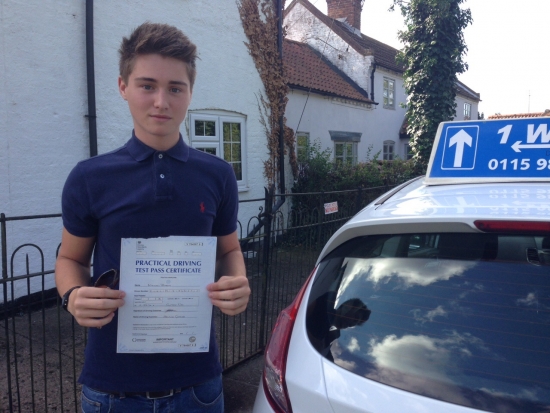 Passed on 11th August 2014 at Colwick Driving Test Centre with the help of his driving instructor Cat Sambell