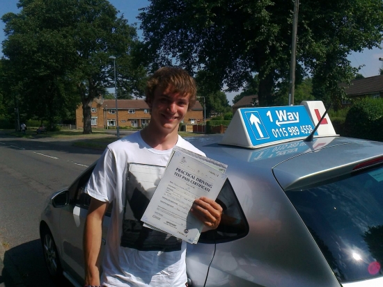 Passed on 5th September 2013 at Colwick Driving Test Centre with the help of his Driving Instructor Alex Sleigh