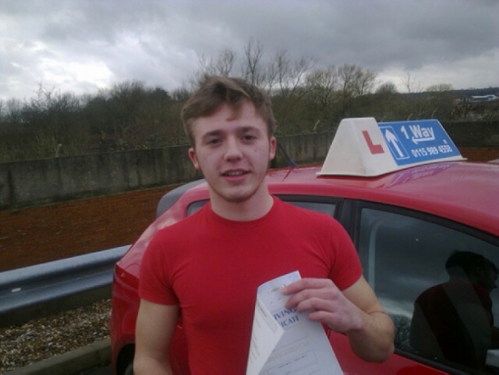 Passed on 15th January 2014 at Colwick Driving Test Centre with the help of his Driving Instructor Mike Kalwa