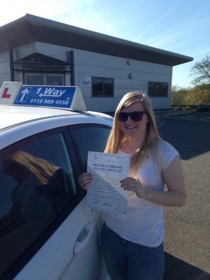 Passed on 15th April 2014 at Colwick Driving Test Centre with the help of her Driving Instructor Martin Powell