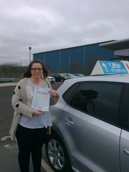Passed on 17th April 2013 at Colwick Driving Test Centre with the help of her Driving Instructor Alex Sleigh