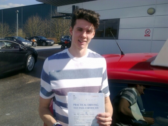 Passed on 24th March 2014 at Colwick Driving Test Centre with the help of his Driving Instructor Mike Kalwa