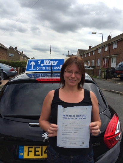 Passed on 11th July 2014 at Clifton Driving Test Centre with the help of her driving instructor Andrew Wakefield