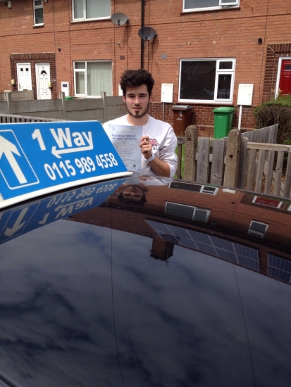 Passed on 19th June 2014 at Beeston Driving Test Centre with the help of his driving instructor Paul Fleming