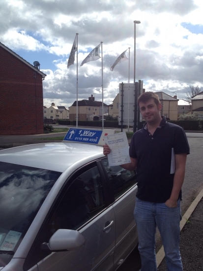 Passed on 8th April 2014 at Colwick Driving Test Centre with the help of his Driving Instructor Mark Hazelden
