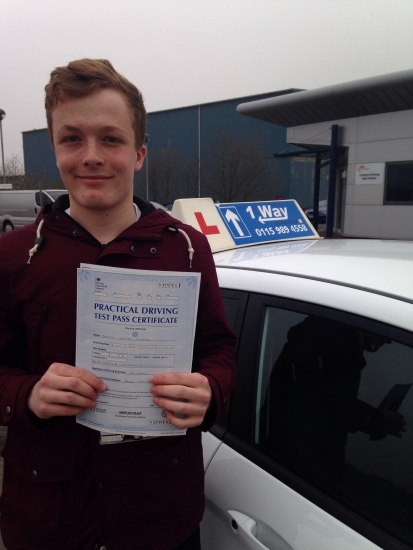 Passed on 3rd April 2014 at Colwick Driving Test Centre with the help of his Driving Instructor Martin Powell