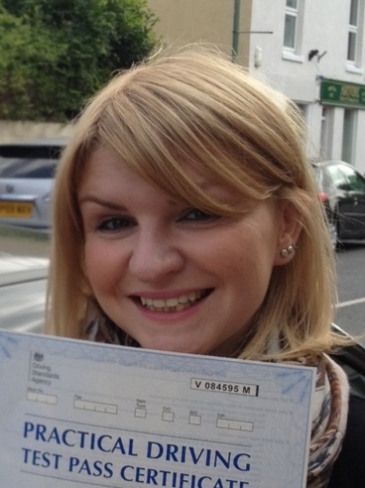 Passed on 2nd September 2013 at Clifton Driving Test Centre with the help of her Driving Instructor Andrew Wakefield