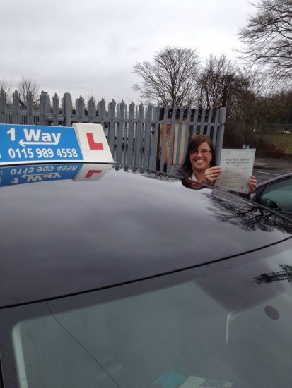 Passed on 15th January 2014 at Colwick Driving Test Centre with the help of her Driving Instructor Paul Fleming