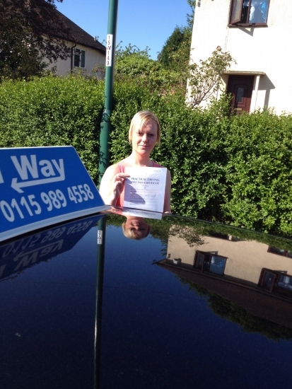 Passed on 17th May 2014 at Beeston Driving Test Centre with the help of her driving instructor Paul Fleming