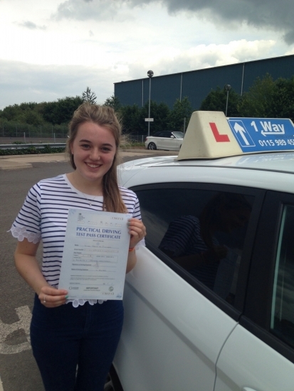 Passed on 24th June 2014 at Colwick Driving Test Centre with the help of her driving instructor Martin Powell