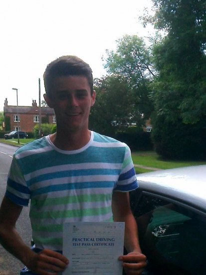 Passed on 21st June 2014 at Colwick Driving Test Centre with the help of his driving instructor Alex Sleigh