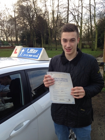 Passed on 15th January 2014 at Colwick Driving Test Centre with the help of his Driving Instructor Martin Powell
