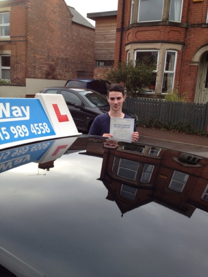 Passed on 22nd January 2014 at Colwick Driving Test Centre with the help of his Driving Instructor Paul Fleming 