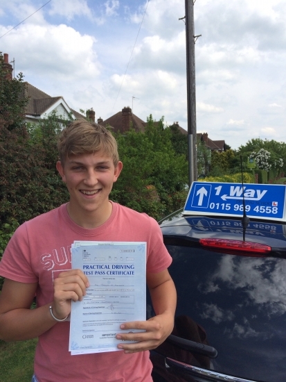 Passed in 21st May 2014 at Clifton Driving Test Centre with the help of his driving instructor Andrew Wakefield