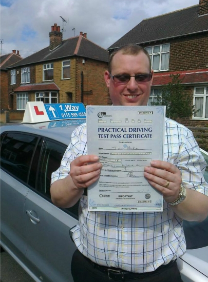 Passed on 24th April 2013 at Watnall Driving Test Centre with the help of his Driving Instructor Alex Sleigh