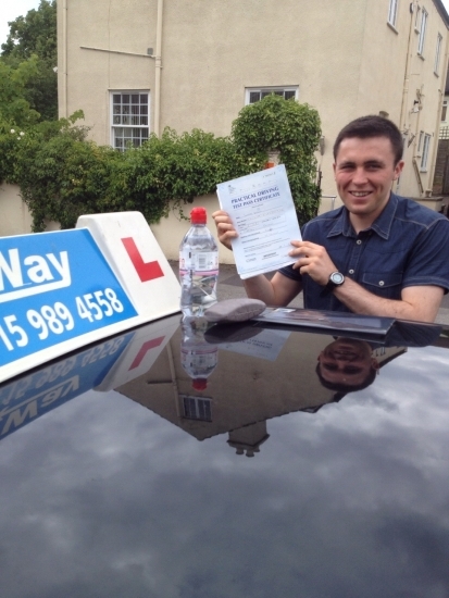 Passed on 13th June 2014 at Colwick Driving Test Centre with the help of his driving instructor Paul Fleming