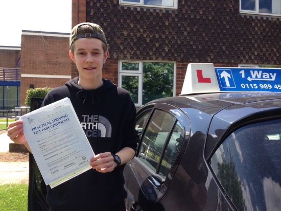 Passed on 18th June 2014 at Clifton Driving Test Centre with the help of his driving Instructor Cat Sambell