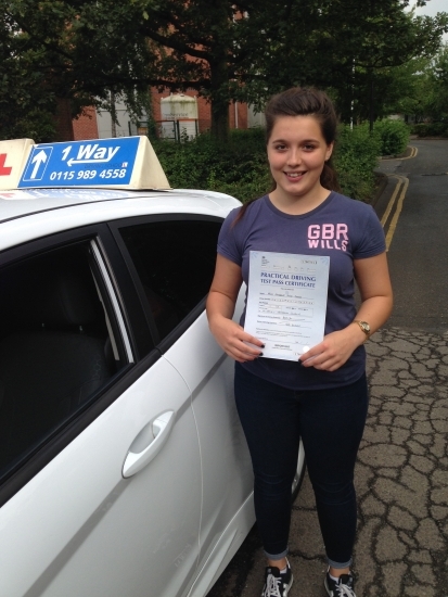 Passed on 6th August 2014 at Clifton Driving Test Centre with the help of her driving instructor Martin Powell