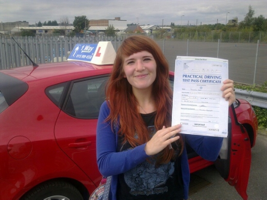 Passed on 2nd September 2014 at Colwick Driving Test Centre with the help of her driving instructor Mike Kalwa