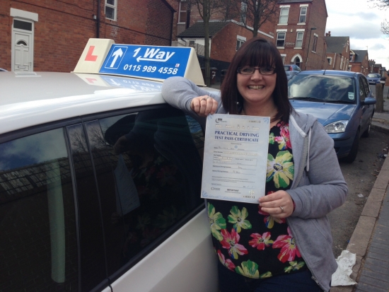 Passed on 13th March 2013 at Colwick Driving Test Centre with the help of her Driving Instructor Joanne Haines