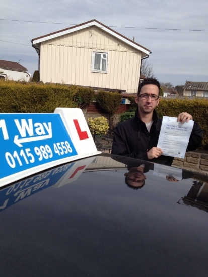 Passed on 28th March 2014 at Beeston Driving Test Centre with the help of his Driving Instructor Paul Fleming