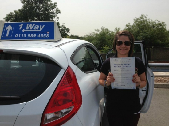 Passed on 12th July 2013 at Colwick Driving Test Centre with the help of her Driving Instructor Cat Sambell