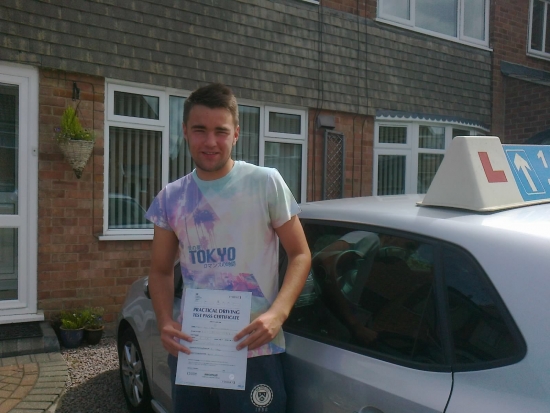 Passed on 16th July 2014 at Colwick Driving Test Centre with the help of his driving instructor Alex Sleigh