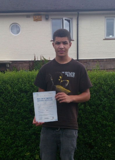 Passed on 30th July 2013 at Colwick Driving Test Centre with the help of his Driving Instructor Alex Sleigh