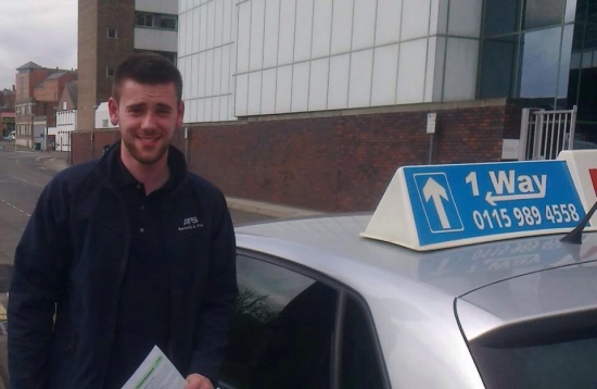 Passed on 9th April 2014 at Colwick Driving Test Centre with the help of his Driving Instructor Alex Sleigh