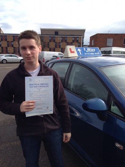 Passed on 26th March 2014 at Clifton Driving Test Centre with the help of his Driving Instructor Paul Heard