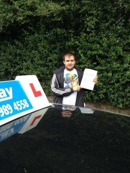 Passed on 21st August 2014 at Colwick Driving Test Centre with the help of his driving instructor Chris Brown