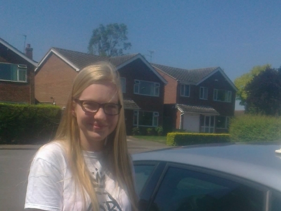 Passed on 24th July 2014 at Melton Mowbray Driving Test Centre with the help of her driving instructor Alex Sleigh