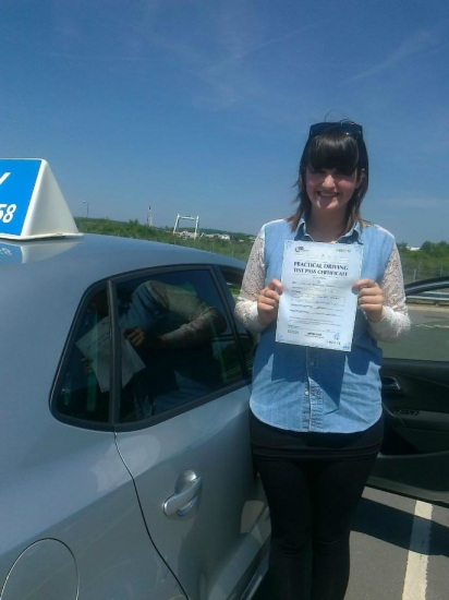 Passed on 7th June 2013 at Colwick Driving Test Centre with the help of her Driving Instructor Alex Sleigh