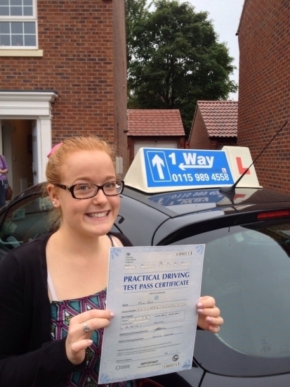 Passed on 23rd September 2013 at Colwick Driving Test Centre with the help of her Driving Instructor Andrew Wakefield