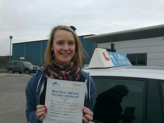 Passed on 22nd February 2013 at Colwick Driving Test Centre with the help of her Driving Instructor Alex Sleigh