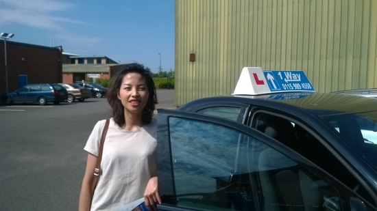 Passed on 23rd July 2014 at Loughborough Driving Test Centre with the help of her driving instructor Graham Bell