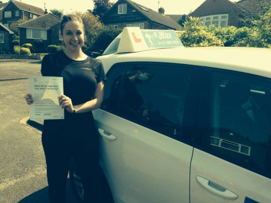 Passed on 23rd July 2014 at Colwick Driving Test Centre with the help of her driving instructor Joanne Haines