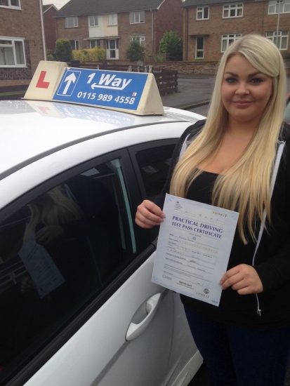 Passed on 1st September 2014 at Clifton Driving Test Centre with the help of her driving instructor Martin Powell