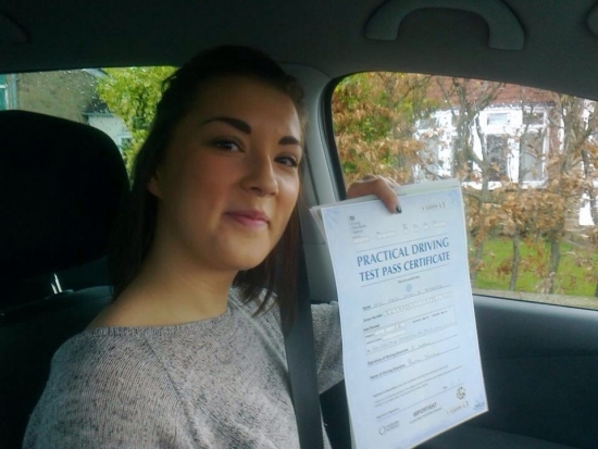Passed on 26th March 2014 at Colwick Driving Test Centre with the help of her Driving Instructor Alex Sleigh