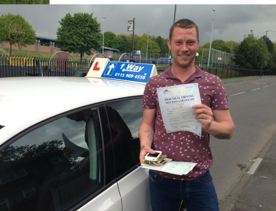 Passed on 23rd May 2013 at Colwick Driving Test Centre with the help of his Driving Instructor Jo Haines
