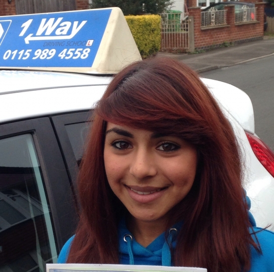 Passed on 16th October 2013 at Clifton Driving Test Centre with the help of her Driving Instructor Martin Powell