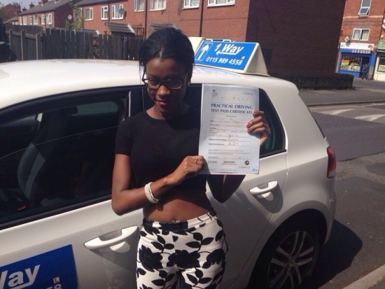 Passed on 29th April 2014 at Beeston Driving Test Centre with the help of her driving instructor Joanne Haines 