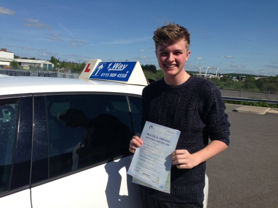 Passed on 1st June 2013 at Colwick Driving Test Centre with the help of his Driving Instructor Joanne Haines
