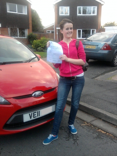 Congratulations Kate a well deserved pass with only 3 minor faults Good luck with the teacher training at Derby See you when you return to Worcester to do a Pass Plus course Drive Safe