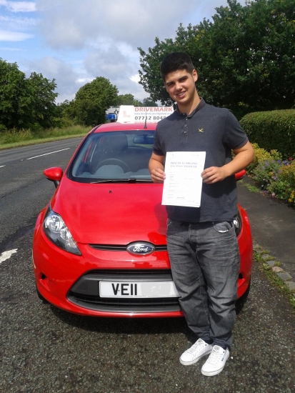 Congratulations Aaron Passed your driving test first time today with only 3 minor faults Take car when your out and about in your Peugeot and Drive Safe