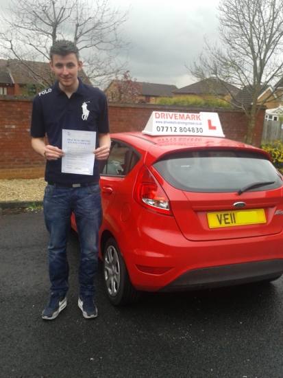 Well done Lewis on passing your driving test first time even in the pouring rain Its been a pleasure to teach you hopefully Ill see you driving around in your Peugeot very soon Drive Safe mate
