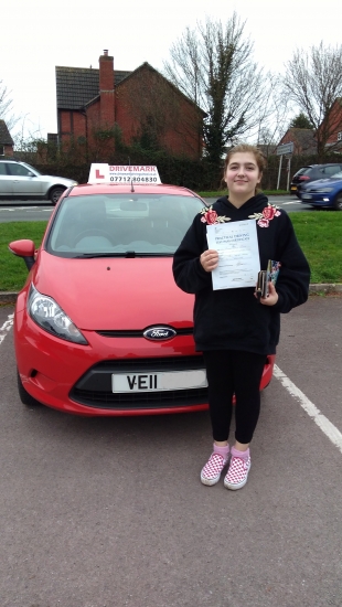 Well done Beth. Passed your driving test 'First Time' today with flying colours. Take care..Drive Safe!