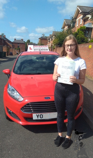 Congratulations Ellie. Passed your driving test first time today with only 4 minor faults. A well earned result. All the best in your new job.. Drive Safe!