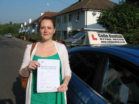 03 October 2011 - Kathryn passed 1st time with just 8 minor driving faults Well done Kathryn that was a really good result