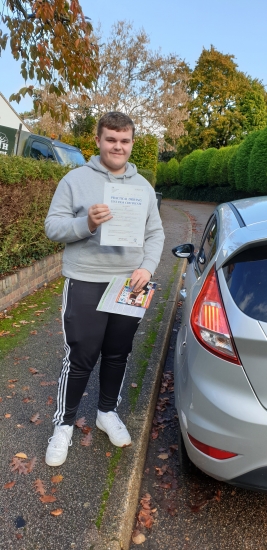 07 November 2019 - Alex passed 1st time with only 1 minor driving fault! Well done Alex, that was an excellent result.